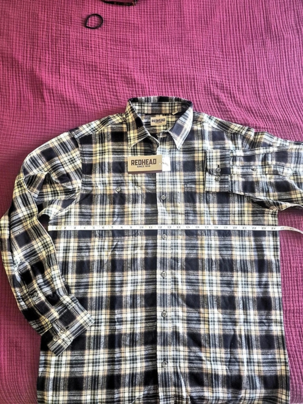 RedHead Flannel Long-Sleeve Plaid Cotton Button Down New